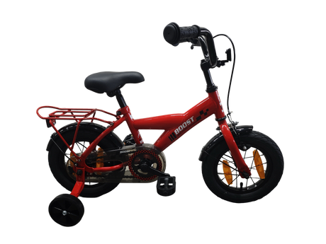 Bikefun Kinderfahrrad Boost 12 Zoll – mit Stützrädern und Bremsnabe – Rot