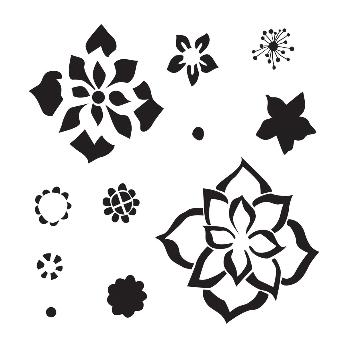 Die Werkstatt des Bastlers • Vorlage 15x15cm geschichtete Blumen