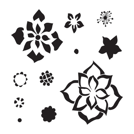 Die Werkstatt des Bastlers • Vorlage 15x15cm geschichtete Blumen