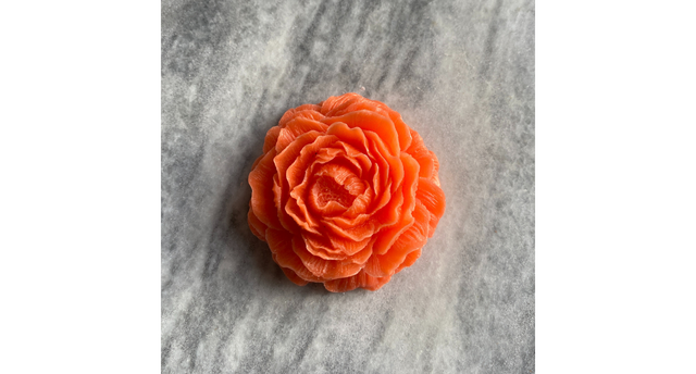 Roos amberblok deluxe 8x8x3,5cm - mango