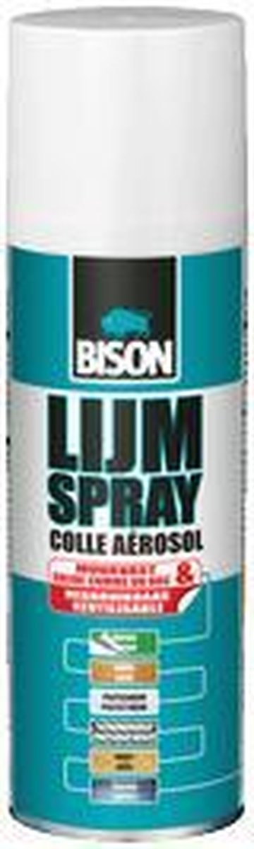 Bison Klebespray Universal-Sprühdose 200 ml – handliches Klebespray zum dauerhaften oder temporären Verkleben von Papier, Pappe, Fotos, Postern, Collagen, Metallfolien, Dämm- und Dekorationsmaterialien, Filz, Textilien und mehr