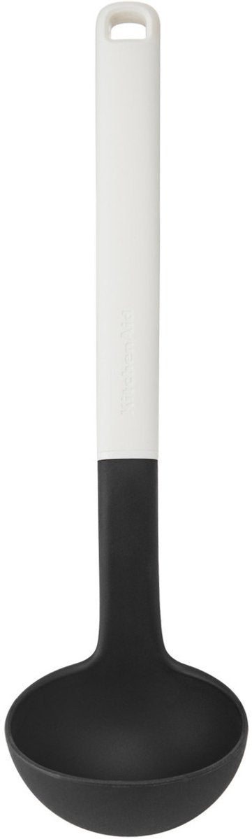 Kitchenaid soeplepel, pollepel, serveerlepel, 30 cm, kunststof nylon, wit -