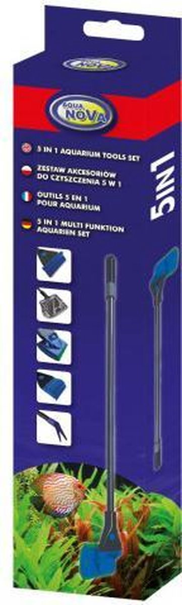 Aqua nova aquarium - schoonmaak set - aquariumtools - 5 in 1