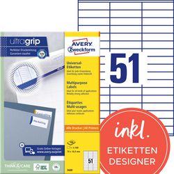 Avery multifunctionele etiketten quickpeel 5100 stuks wit