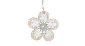 Pb. 6 flowers hanging grey white ø8 cm