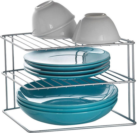 Metaltex Space Line Tellerregal 2 Ebenen 25x25x19 cm silber