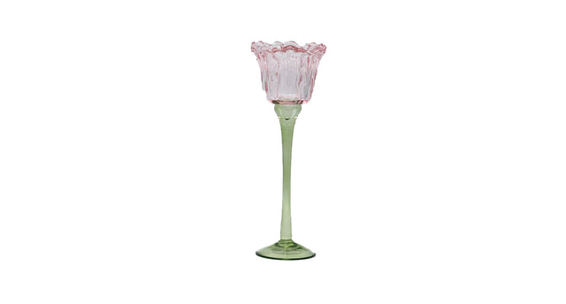 Tealight holder flor d9 h26cm salmon