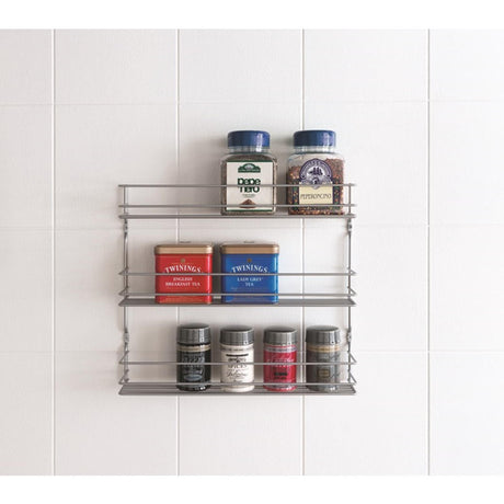Metaltex platzsparendes Smart Kitchen Pepito Gewürzregal 3 Ebenen 36x32x8 cm Silber