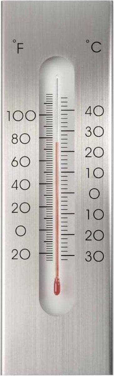 Naturwandthermometer 7x1x23 cm Aluminium
