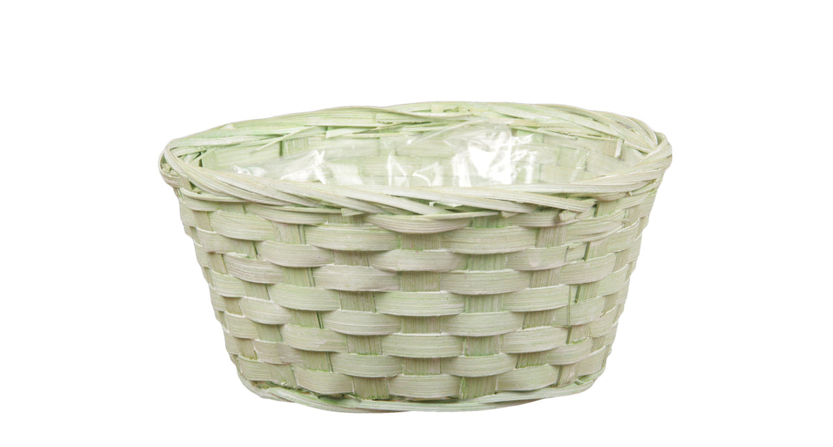 Pc. bamboo basket l. green ø 20x9 cm