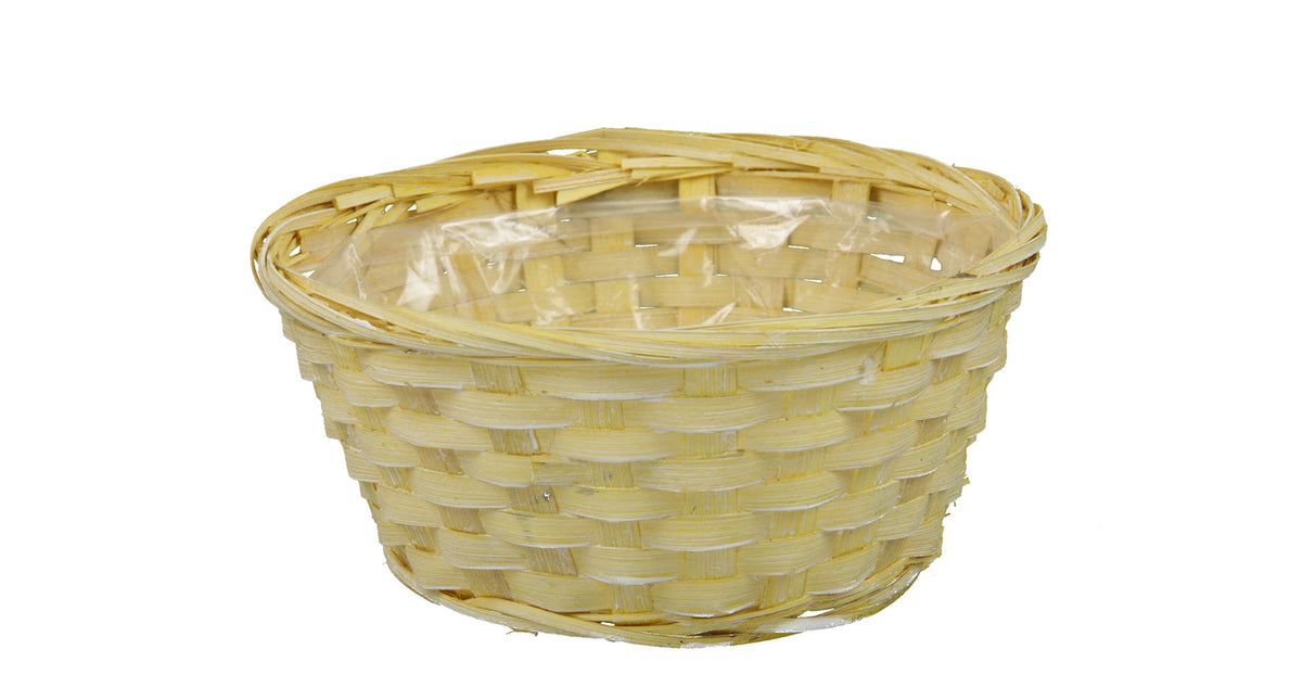 Pc. bamboo basket l. yellow ø 20x9 cm