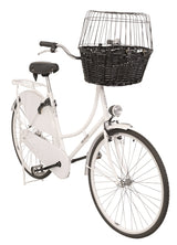 Trixie Weiden-Fahrradkorb vorne schwarz mit Kissen und Verdeck