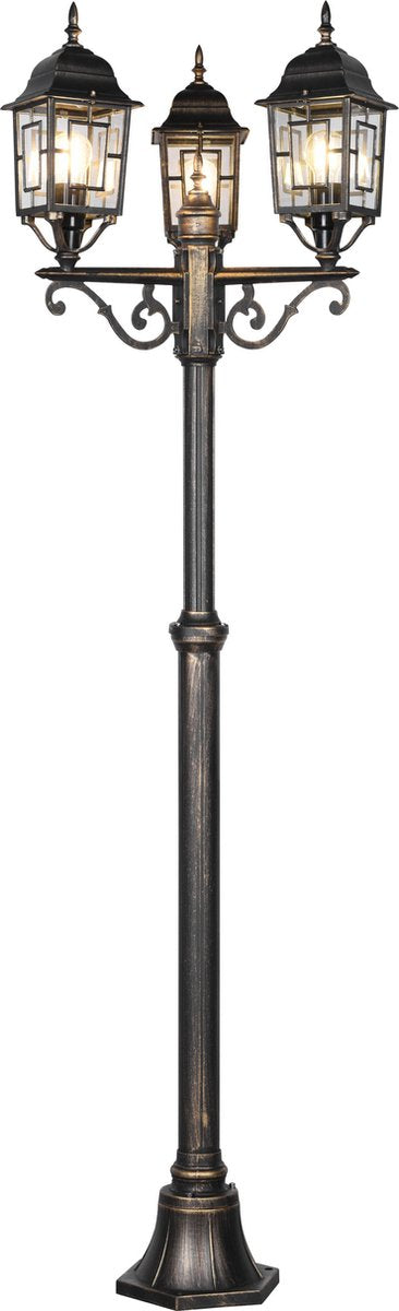 Trio volturno - Mastleuchte - Antikrost - exkl. 3x E27 4 W - Fernbedienung - integrierter Dimmer - RGB-Farbwechsler - stufenlos einstellbare Lichtfarbe - Nachtlicht - Memory-Funktion - indirekte Beleuchtung - Außenbeleuchtung - ip44
