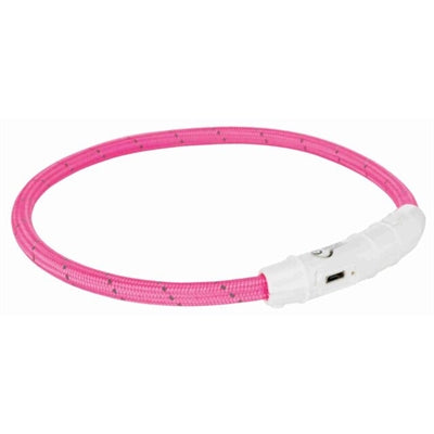 Trixie leuchtendes Hundehalsband Flash USB TPU Nylon rosa