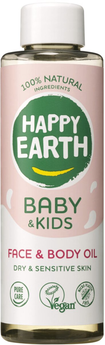 Happy earth gezicht en lichaam olie - baby kids - 100% natuurlijk - babyhuidverzorging - geschikt vanaf geboorte – 150 ml