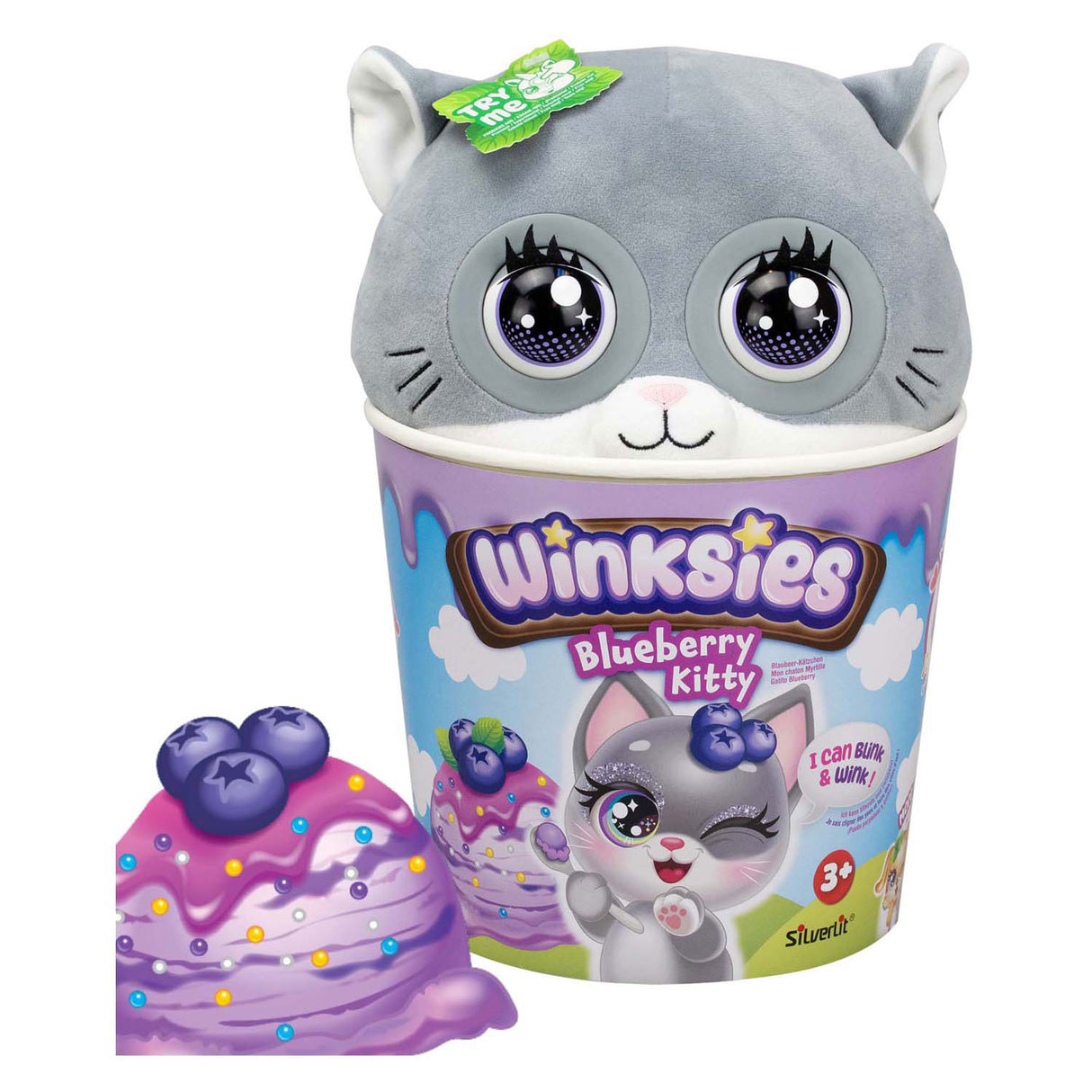 Interaktives Plüschtier „Winksies Blue Cat“ von Silverlit