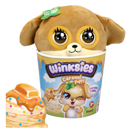 Silverlit Winksies Caramel Welpe – interaktives Kuscheltier in einem Eisbecher