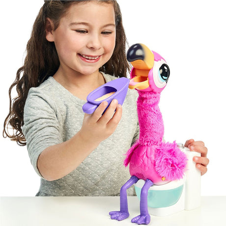 Kleine lebende Haustiere – Gottago-Flamingo – interaktives Kuscheltier – singt, tanzt und legt echten Kot