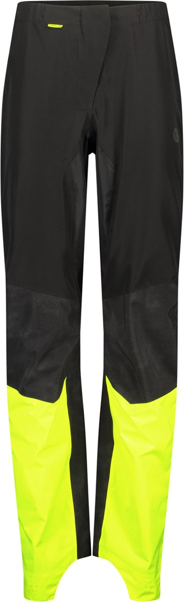 Agu Tech Commuter – Regenhose Herren – winddicht, wasserdicht, atmungsaktiv, Poray 10.000 – Hi-Vis Neon – reflektierend – recyceltes Polyester – verstärkter Sitz – Schwarz – l