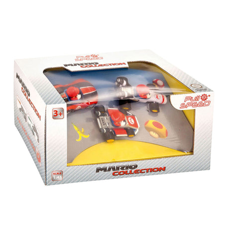 Super Mario Pull Back Rennwagen, 3 Teile.