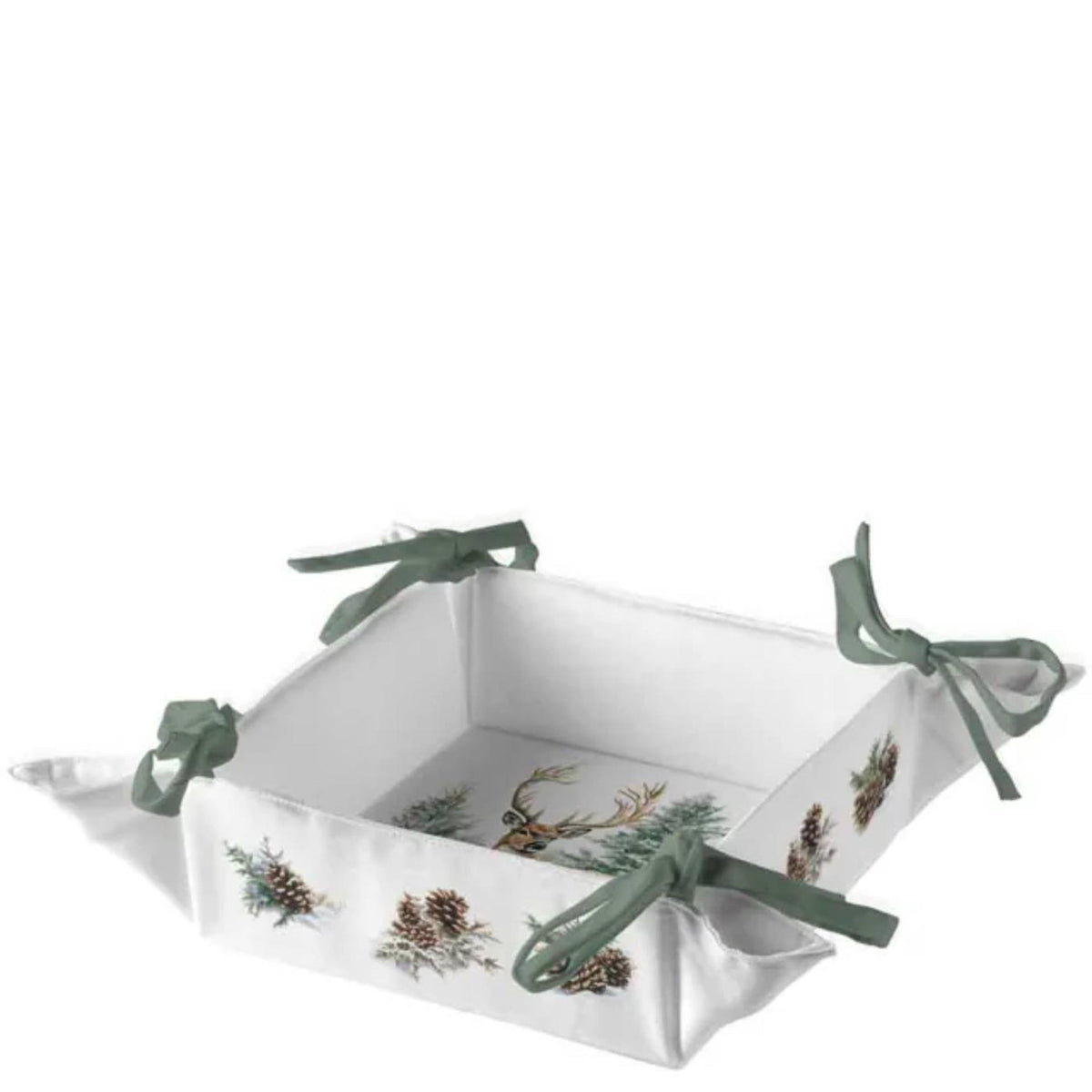 Ambiente broodmand winter stag white 20x20x7cm katoen