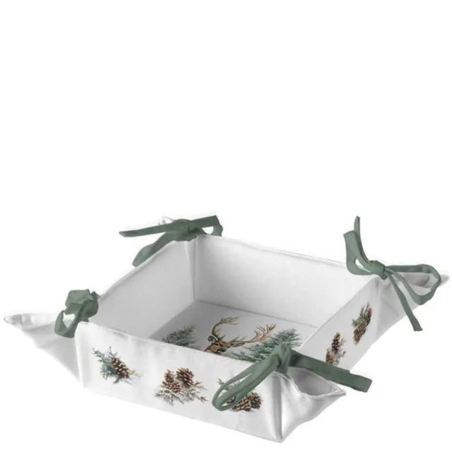 Ambiente broodmand winter stag white 20x20x7cm katoen