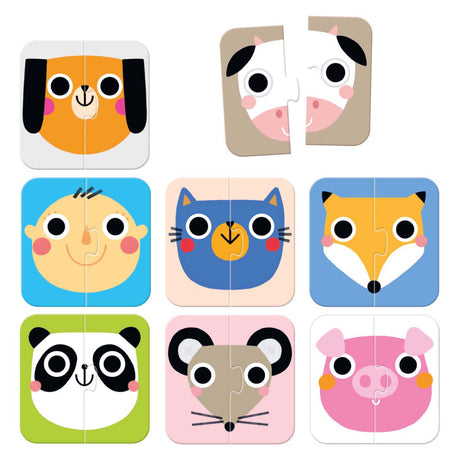 Bananenpanda – Halbgesichter-Puzzle für unterwegs – 16 Teile.