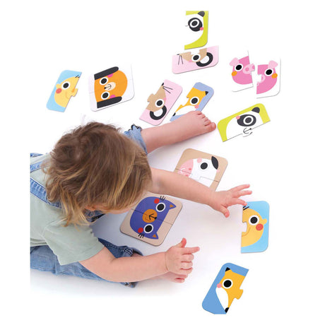 Bananenpanda – Halbgesichter-Puzzle für unterwegs – 16 Teile.