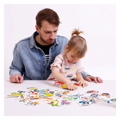 Bananenpanda – aufsteigende Puzzle-Fahrzeuge – 33 Teile.