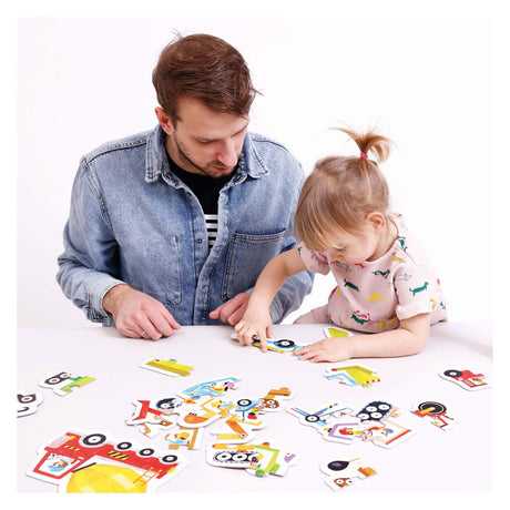 Bananenpanda – aufsteigende Puzzle-Fahrzeuge – 33 Teile.