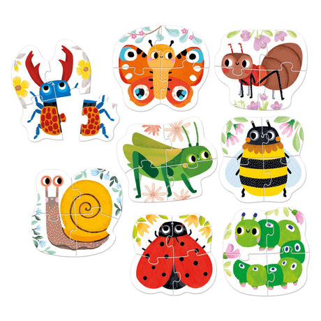 Bananenpanda - aufsteigende Puzzles kleine Tiere - 8 Puzzles