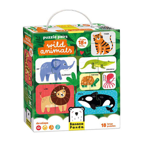 Bananen-Panda-Puzzle, Wildtiere, Lernspielzeug, ab 18 Monaten.
