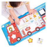 Bananenpanda - Passen Sie das Puzzle an ein Feuerwehrauto an - 23 Teile.