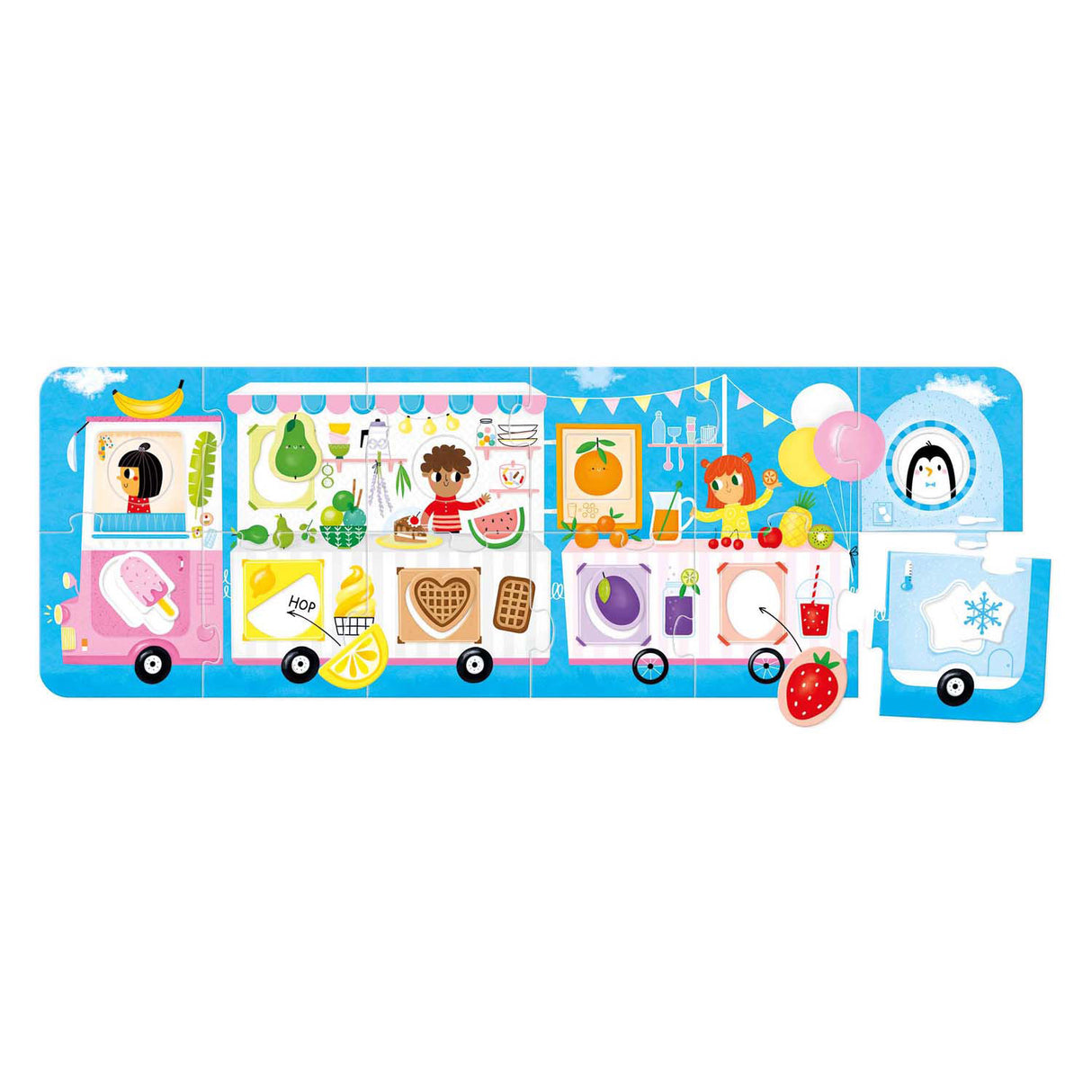 Bananenpanda - Passen Sie das Puzzle zum Food Truck an - 23 Teile.
