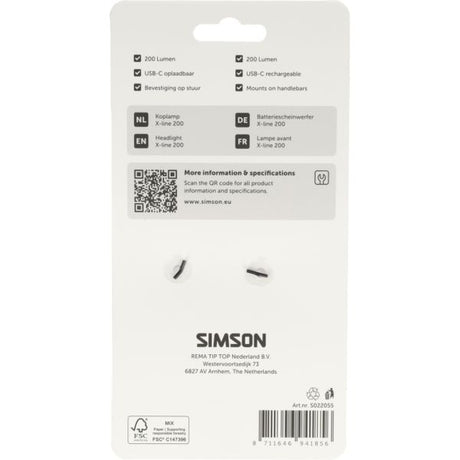 Simson Stirnlampe Aurora X-Line 200 – USB-C wiederaufladbar