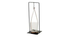 Pc. 1 metal candle holder black gold 8x8x21 cm