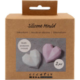 Creativ Company Silikonformen, facettiertes Herz, H: 2 cm, L: 6 cm, B: 5,8 cm, 2 Stück 1 Box