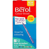 Berol Marker, D 10 mm, Strichstärke 1-1,7 mm, verschiedene Farben, 12 Stück 1 Box