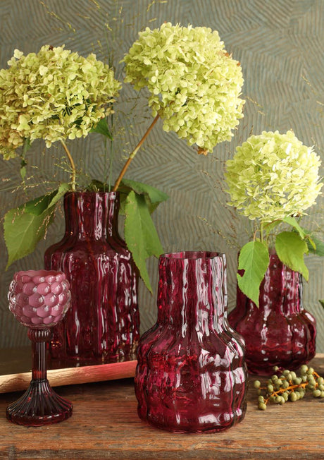 Ideas 4 seasons vaas morgan glas ø14 h.24 cm kersenrood