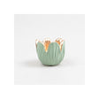 Season inspired decoration waxinelichthouder tulp cement 8.5x6.5 cm groen