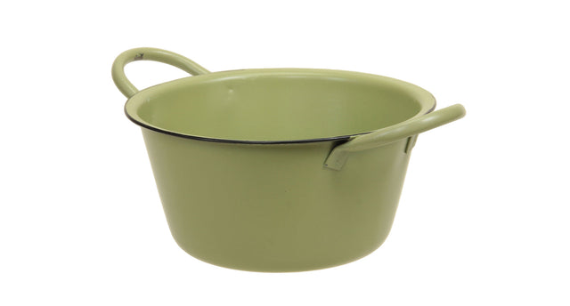 Metal bowl w ears green ø 19x10 cm