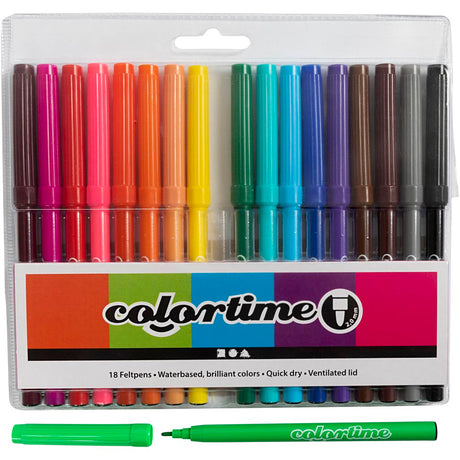 Colortime-Marker, Strichstärke 2 mm, verschiedene Farben, 18 Stück, 1 Box