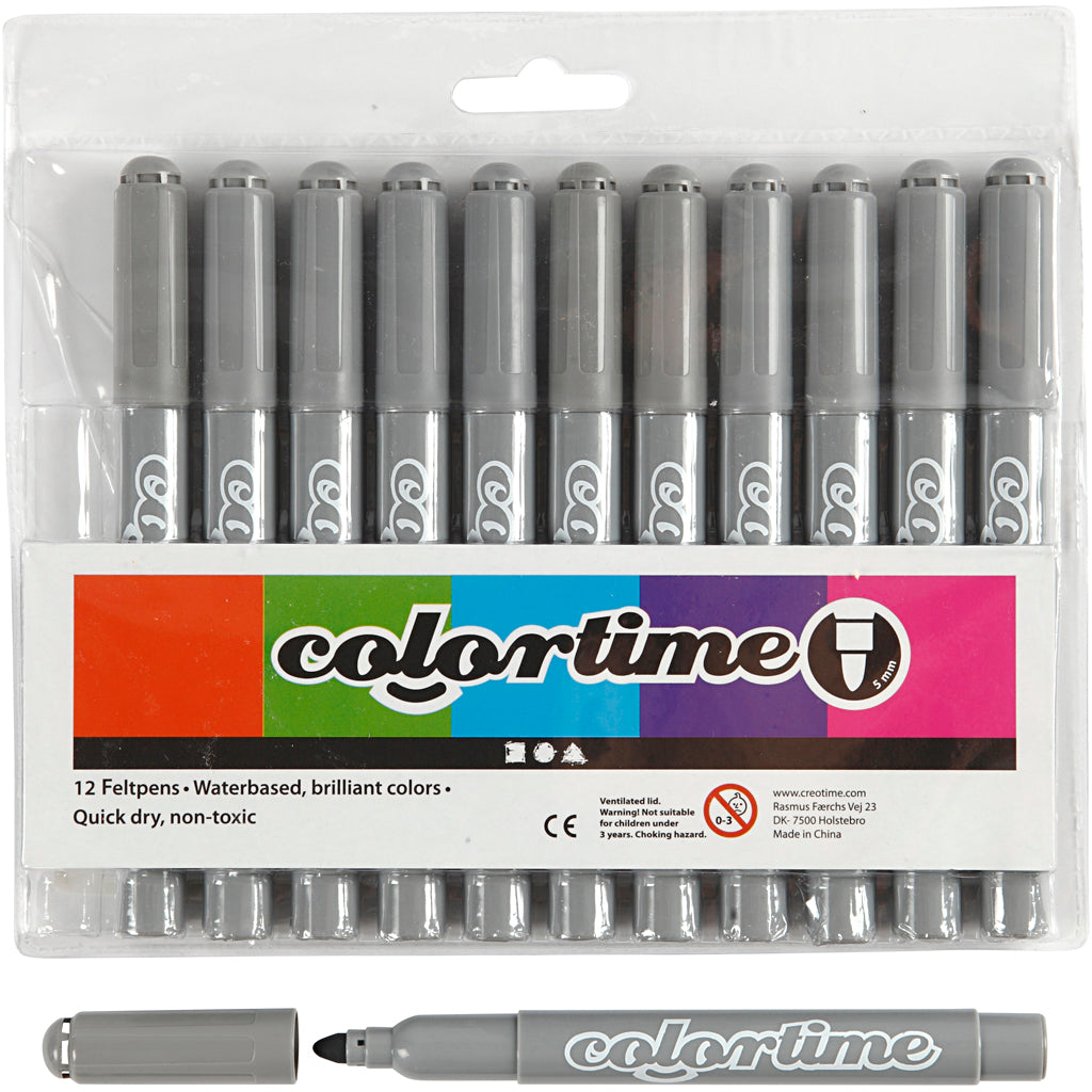 Graue Jumbo -Marker, 12st.