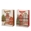 Decoris cadeautas van papier glitter houses decor 18x8x24cm fsc papier 2 assorti