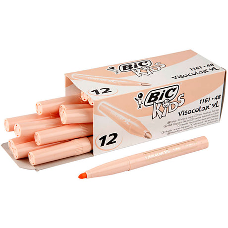 Bic Visa Color Farbmarker, Strichstärke 3 mm, hellbeige, 12 Stück 1 Box