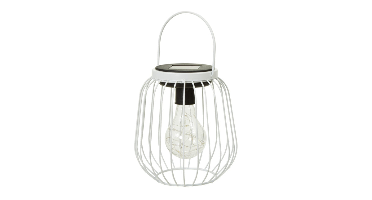 Pc. 1 solar lantern white ø 14x15.5 cm
