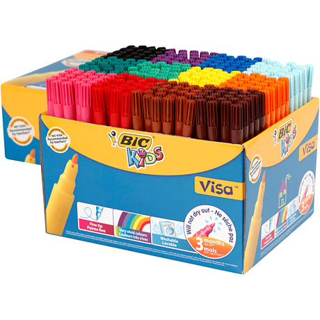 Bic https: www.cchobby.nl -visa-fine-colored-markers-line-thickness-1-6-mm-various-colours-12x24-piece-1-box