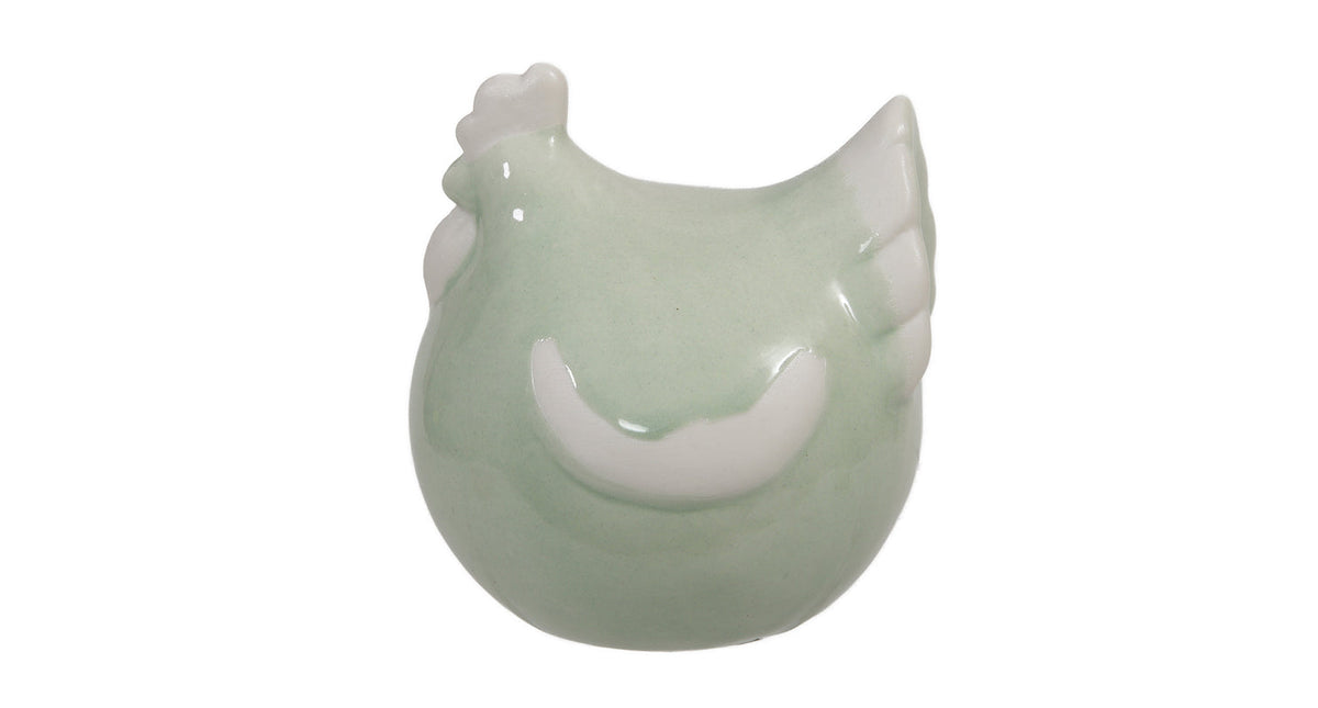 Pc. 1 porcelain chicken green 7x8 cm