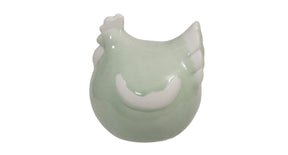 Pc. 1 porcelain chicken green 7x8 cm