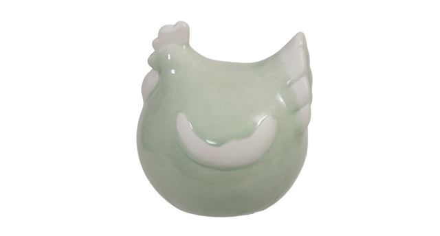 Pc. 1 porcelain chicken green 7x8 cm